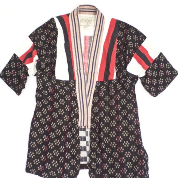 ACE & JIG Kasuri Kimono Jacket Size S Cotton Stripe RARE - Picture 4 of 9